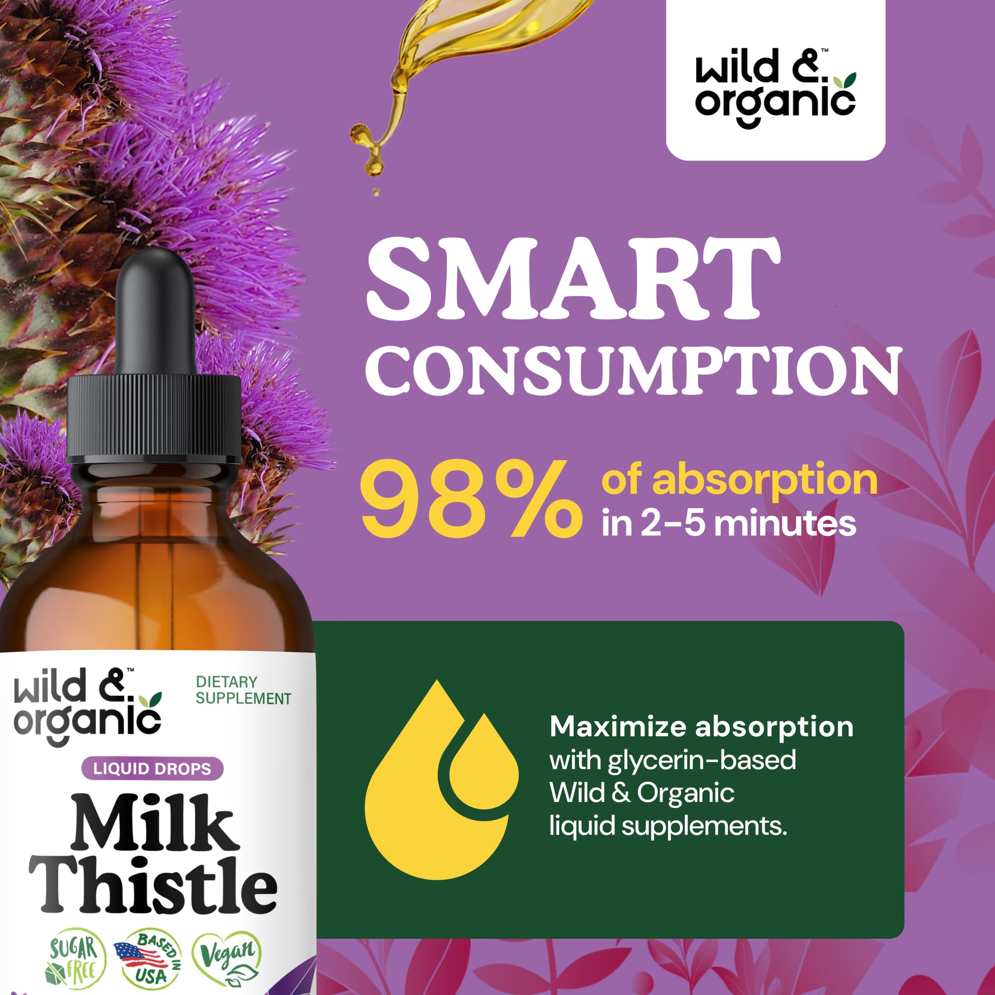 Wild & Organic glycerin-based drops with natural sweetness and no added sugar