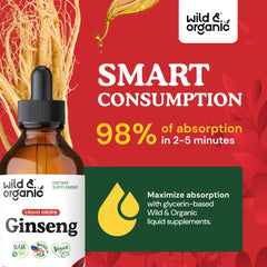 Wild & Organic glycerin-based tincture bottle for alcohol-free daily use.