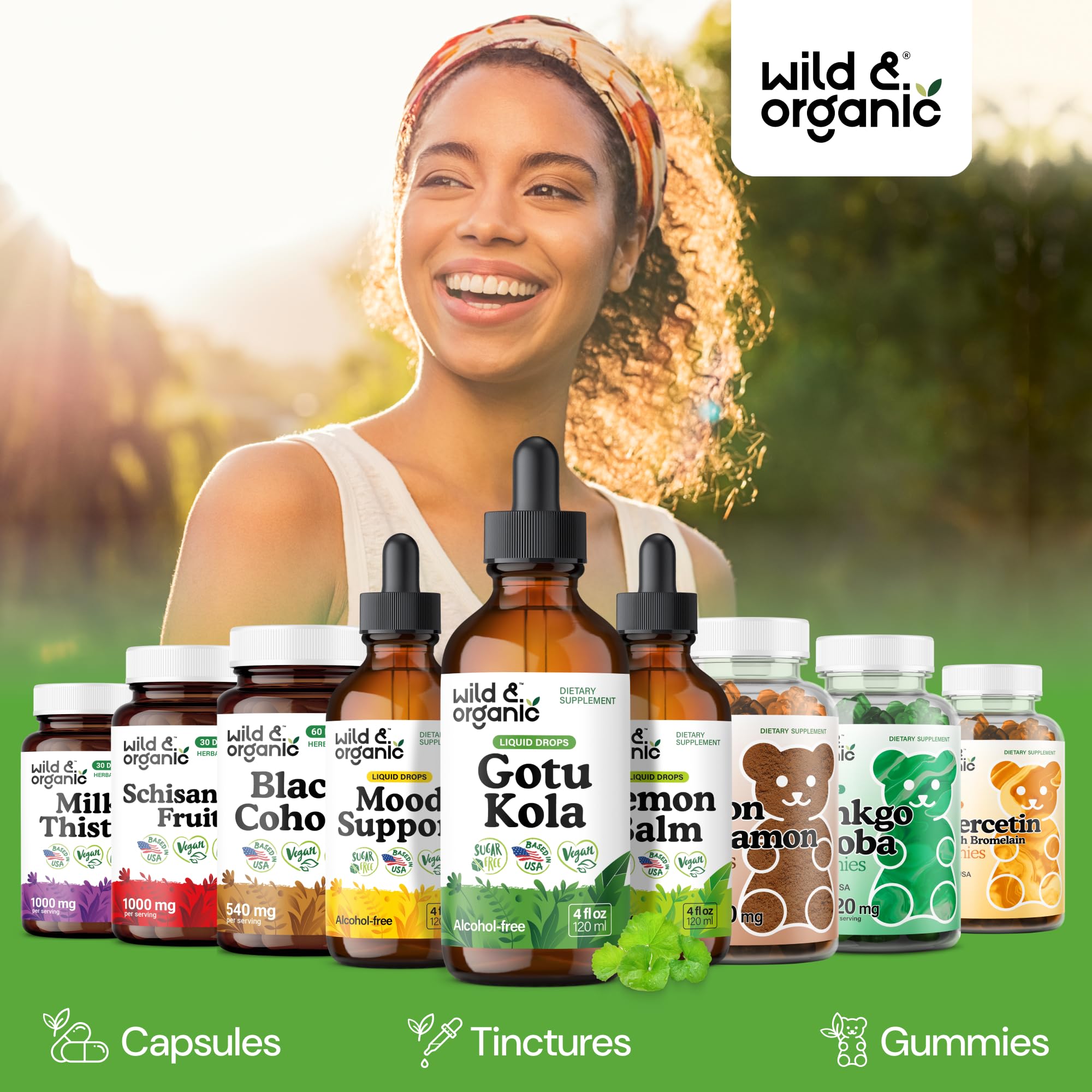 Wild & Organic dropper shows 500 mg per serving for consistent dosing