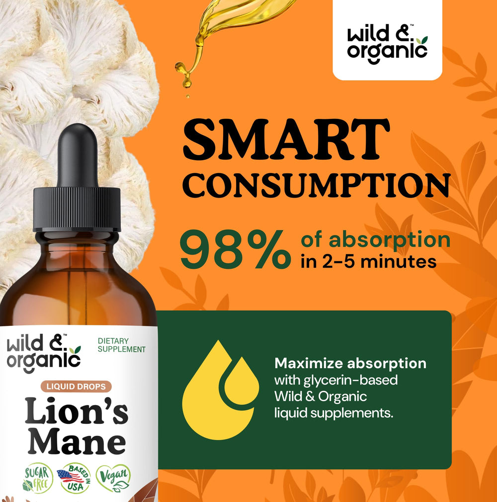 Wild & Organic Lions Mane bottle in kitchen setting signals daily routine
