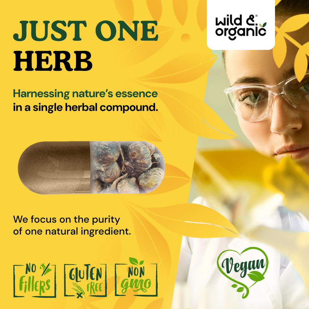 Non-GMO stamp on Wild & Organic maca box