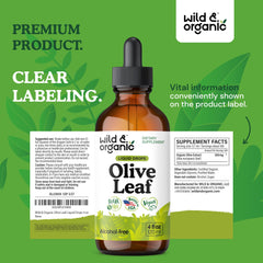 Wild & Organic olive leaf liquid extract packaging ready to ship