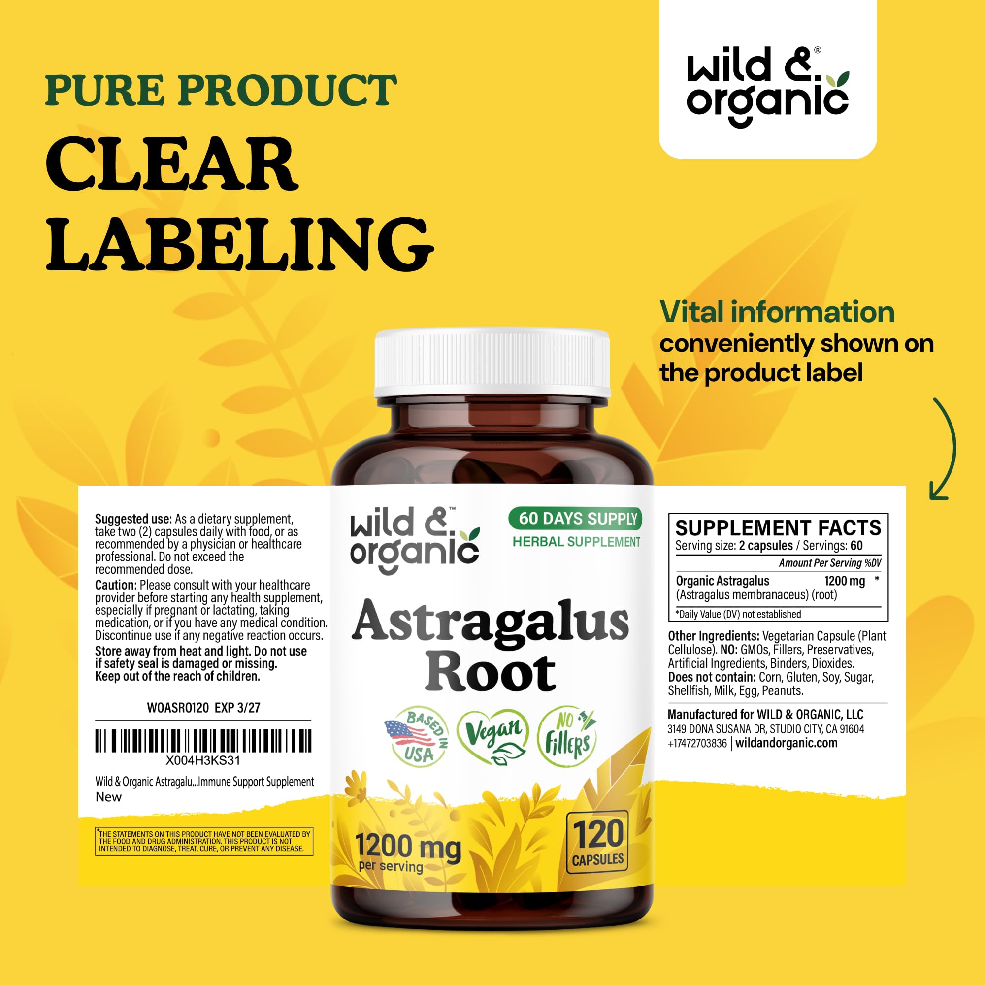 Wild & Organic plant-based coating capsules suitable for vegan lifestyles