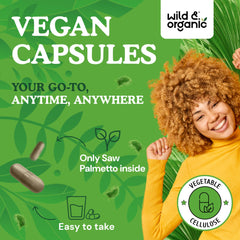 Wild & Organic ingredients: plant-based, natural saw palmetto source.