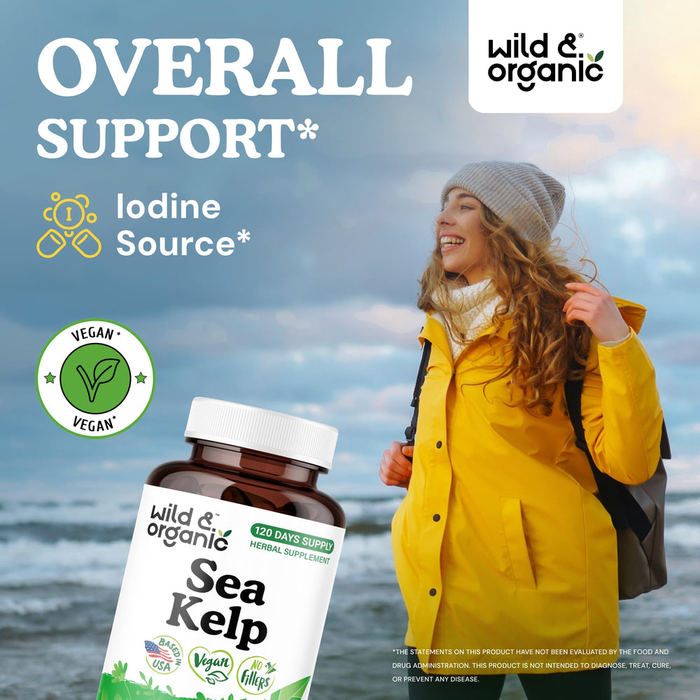 Wild & Organic Sea Kelp Capsules close-up of vegan capsule texture for easy intake