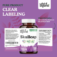 Wild and Organic skullcap 60-day supply supports ongoing use.