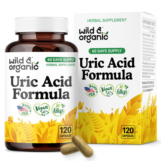 Wild & Organic Uric Acid Formula bottle for daily plant-based support