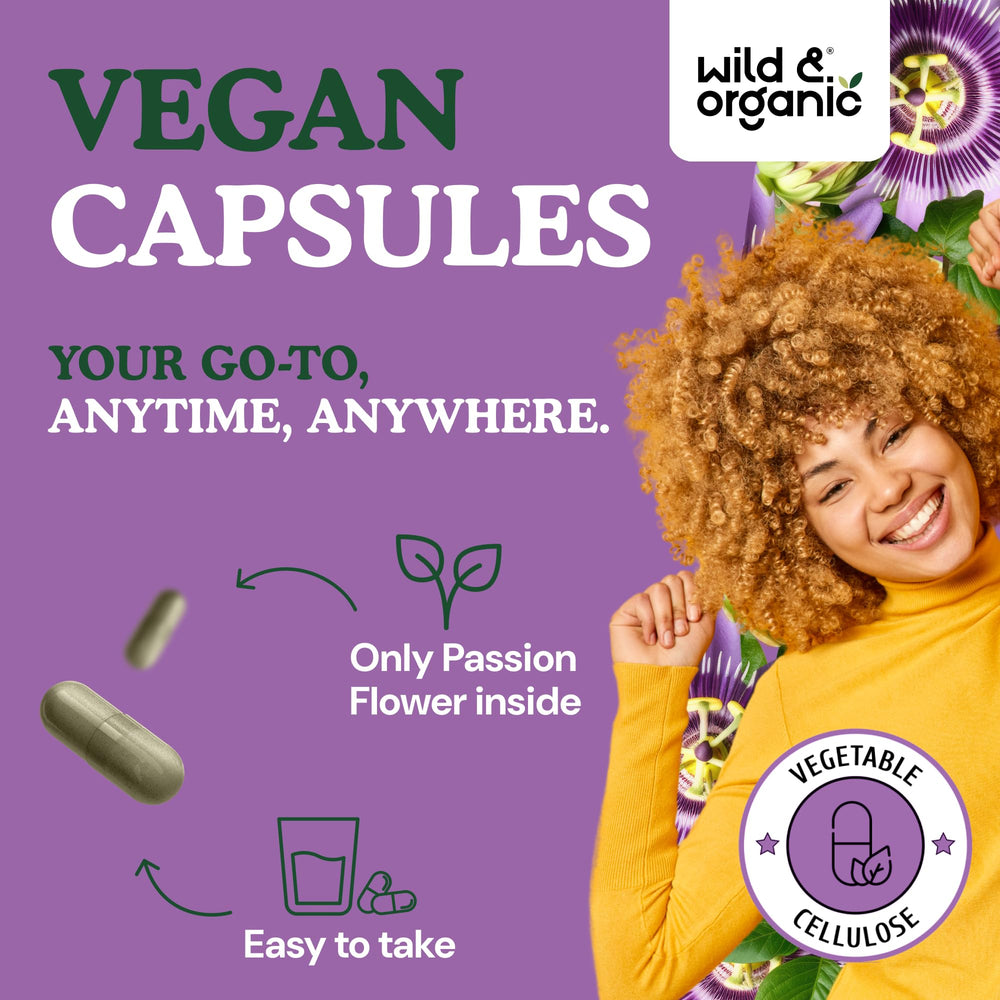 Plant-based coating on Wild and Organic capsules emphasizes vegan-friendly design.
