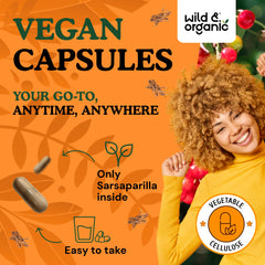 Wild & Organic vegan capsules with smooth vegetable coating.