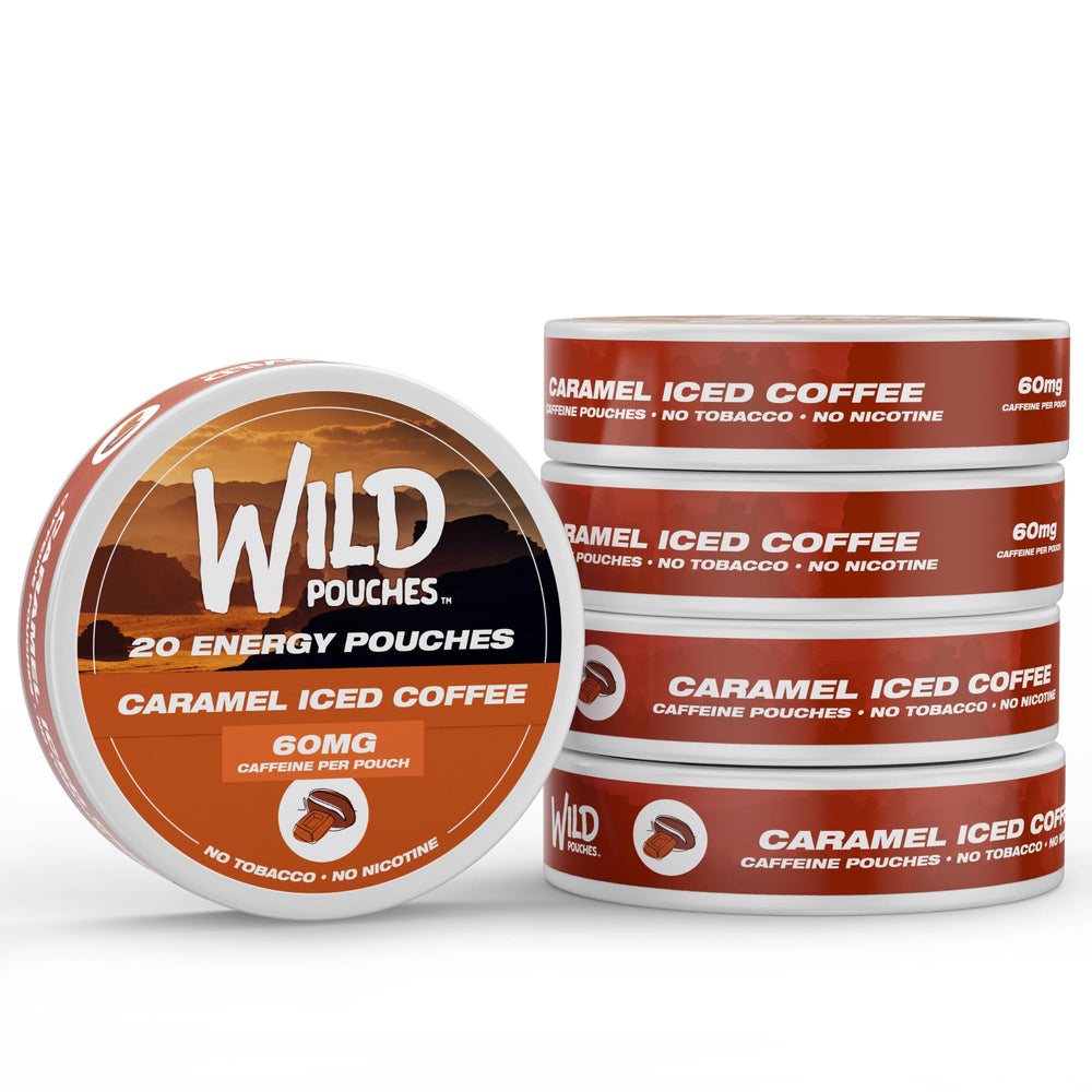 Wild Pouches caramel coffee pouch with caramel aroma for on-the-go energy.