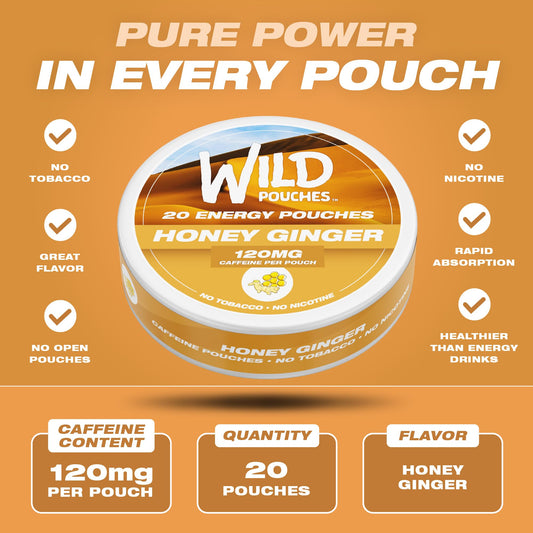 Wild Pouches energy pouch being pulled from a can for quick boost.