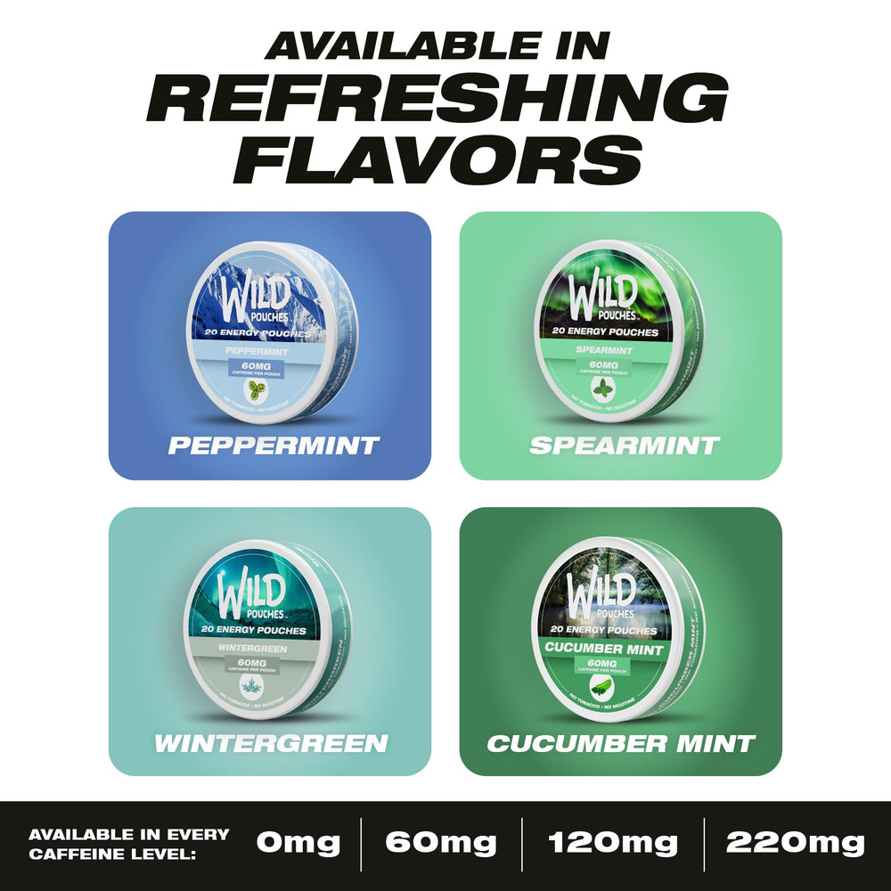Wild Pouches peppermint texture closeup signals refreshing flavor experience.
