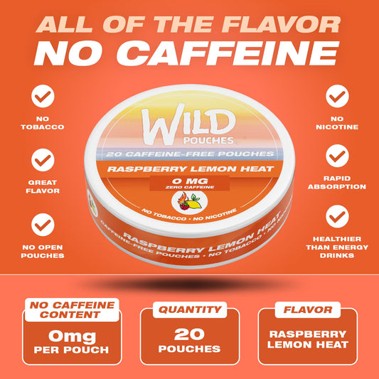 Close-up of Wild Pouches Raspberry Lemon Heat pouch showing smooth mouthfeel