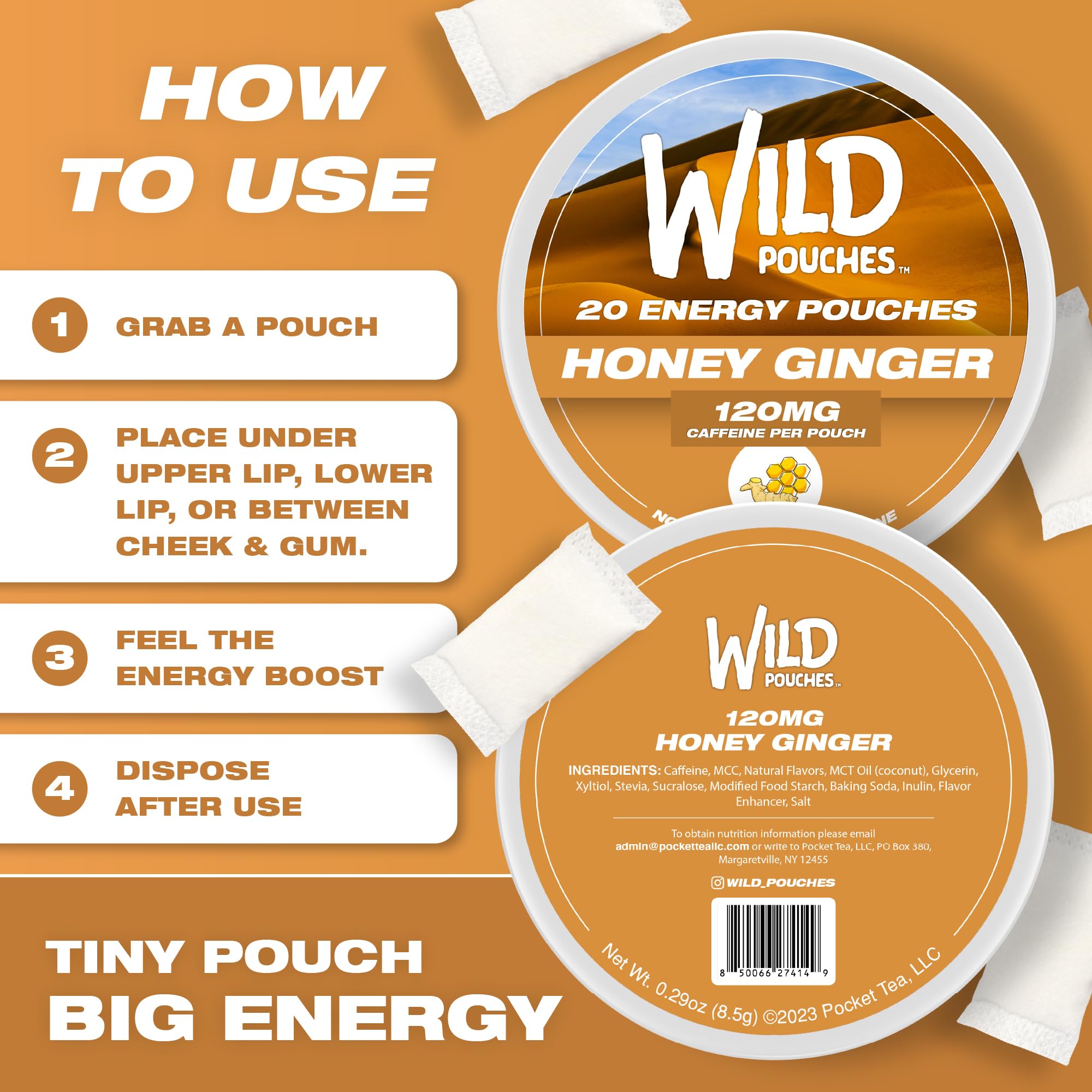 Wild Pouches USA-designed and tested packaging on display.