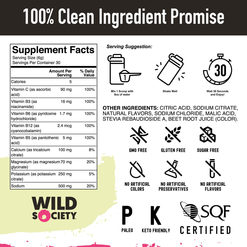 Wild Society clean label ingredients suitable for keto and paleo lifestyles