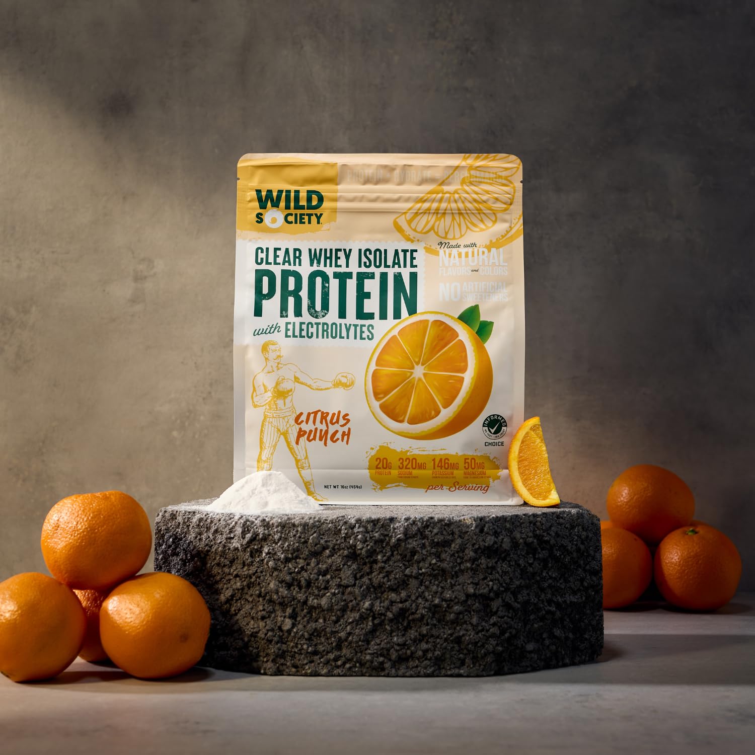 Wild Society electrolytes graphic highlighting hydration support