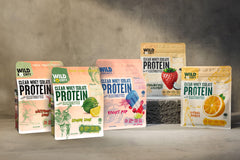 Wild Society Clear Whey packaging emphasizing natural flavors and colors