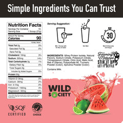 Wild Society Clear Whey pour into glass shows light, juice-like texture