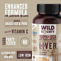 WILD SOCIETY third-party tested beef liver for quality and safety.