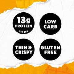 Macro shot of WILDE chicken breast protein chips texture