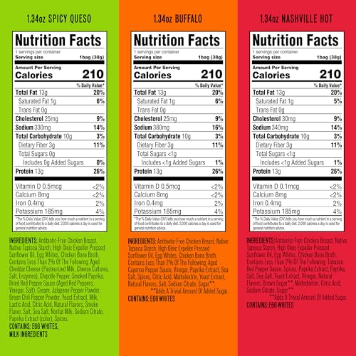 Wilde Chips Spicy Queso bag highlights bold flavor and protein with low net carbs.