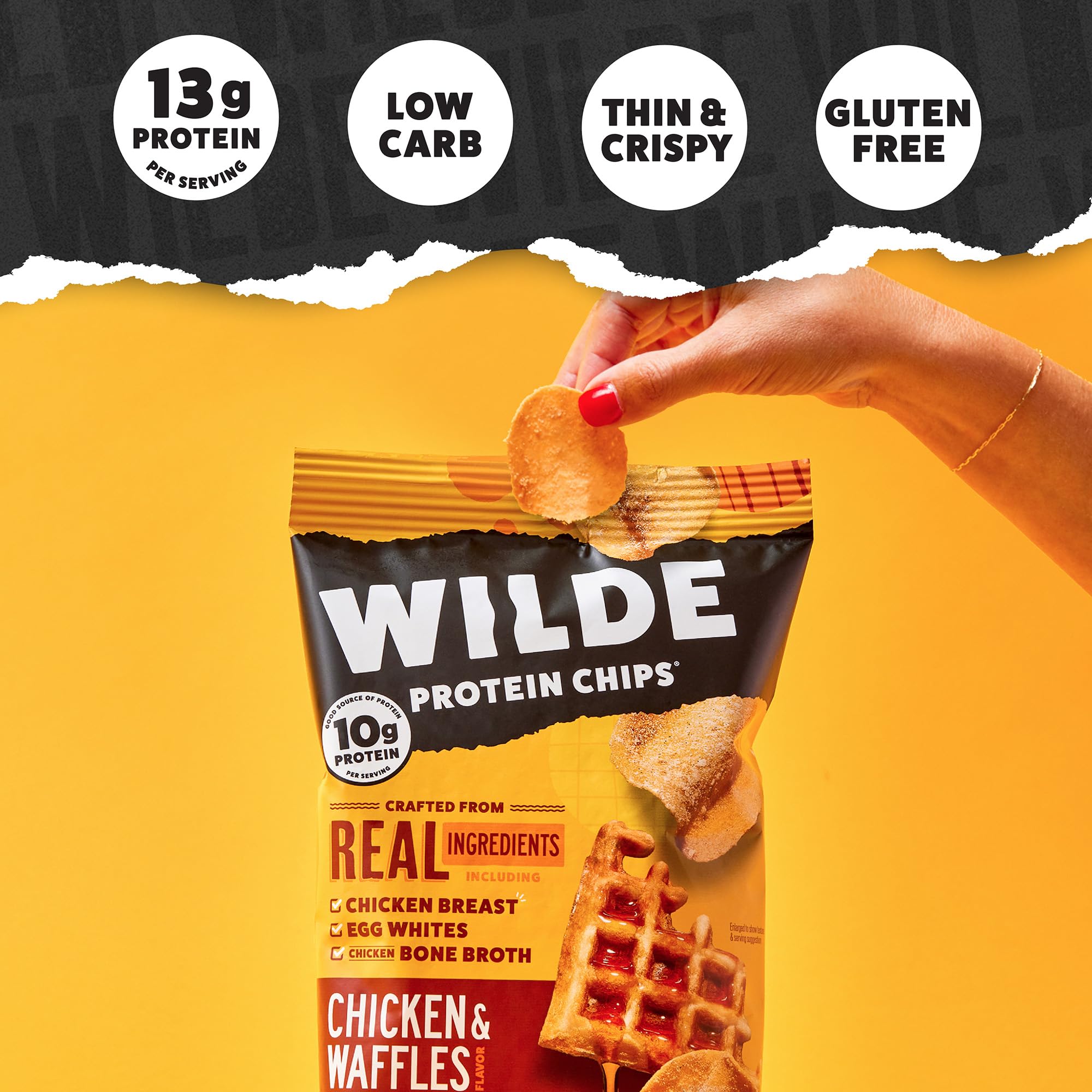 WILDE Protein Chips Korean Sweet & Spicy bag, flavorful low-carb option after workouts