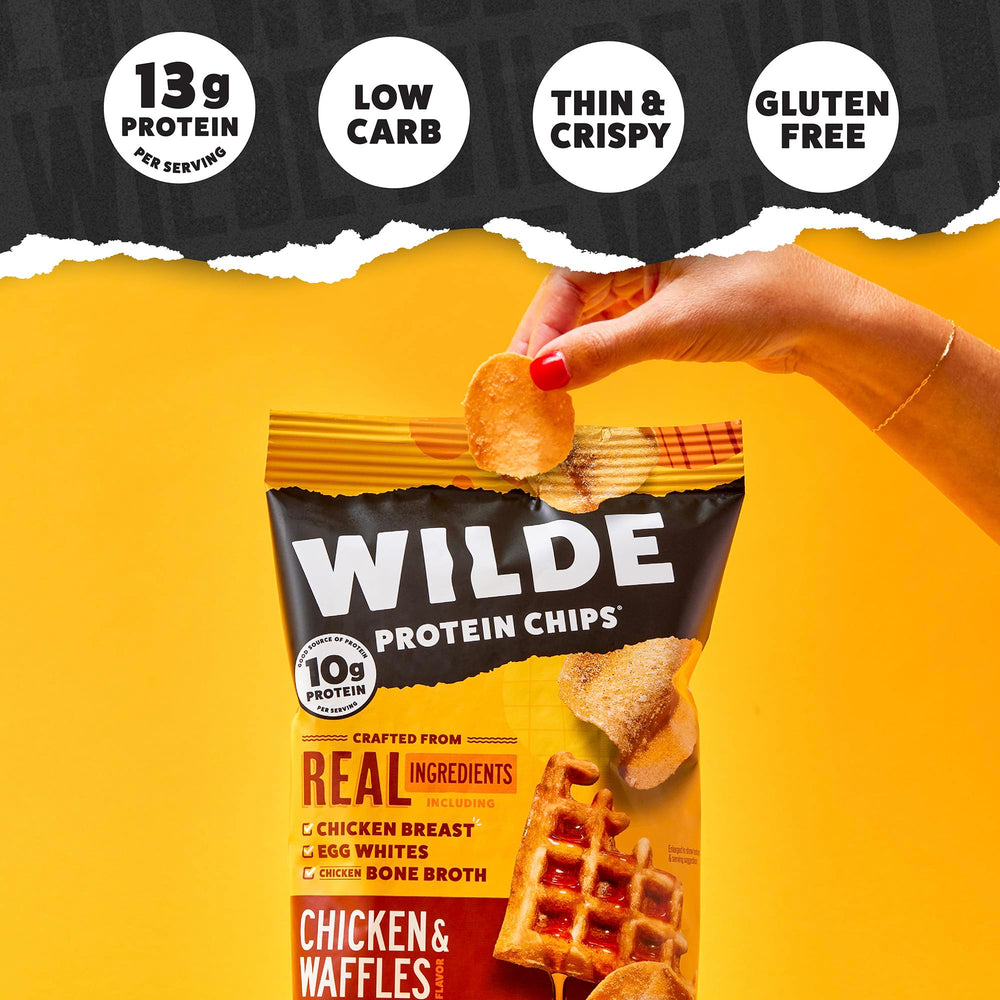 WILDE Protein Chips Korean Sweet & Spicy bag, flavorful low-carb option after workouts