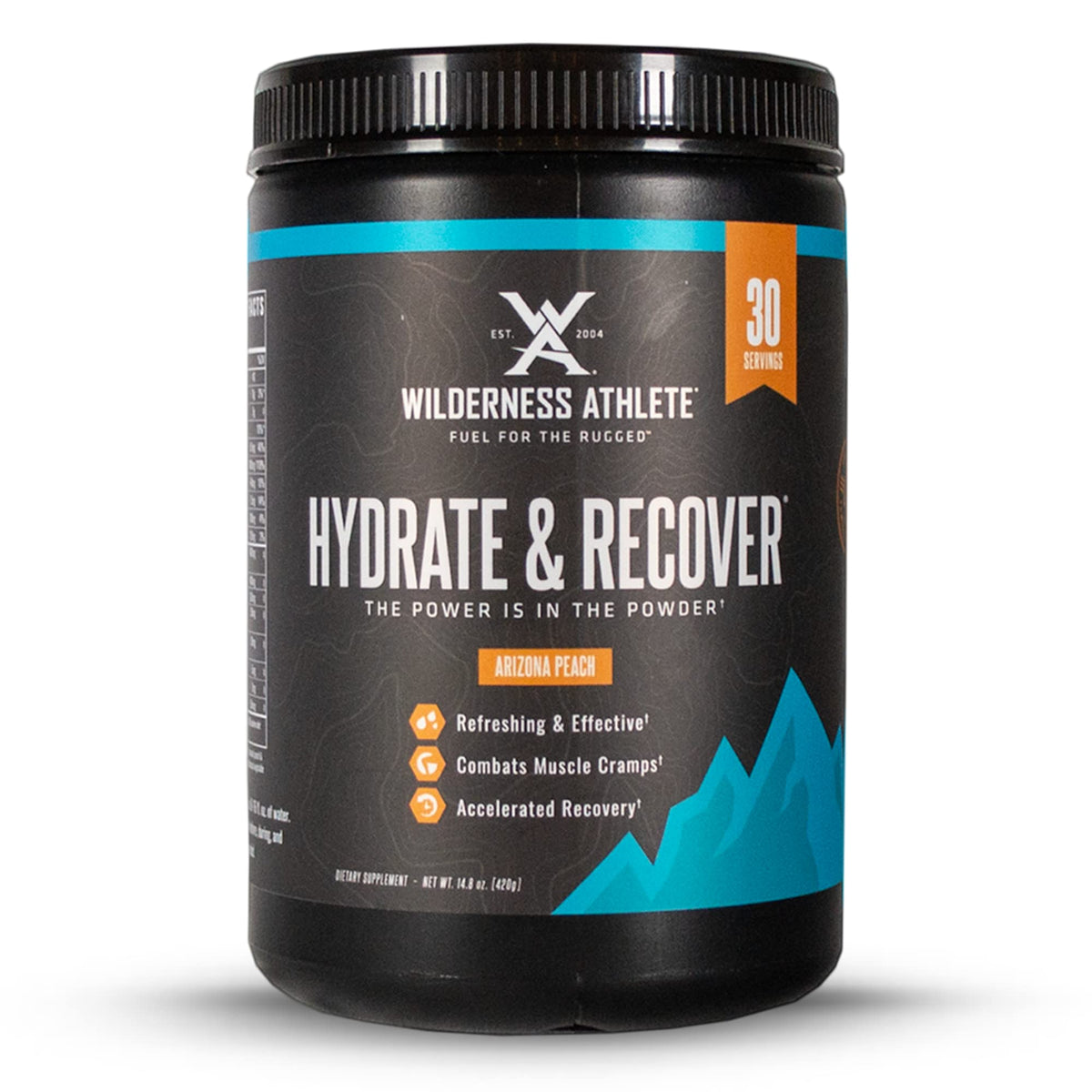 Wilderness Athlete Hydrate & Recover tub front in Arizona Peach, ideal for daily hydration.