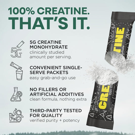 Wild Foods Creatine dissolving in water for easy daily use.