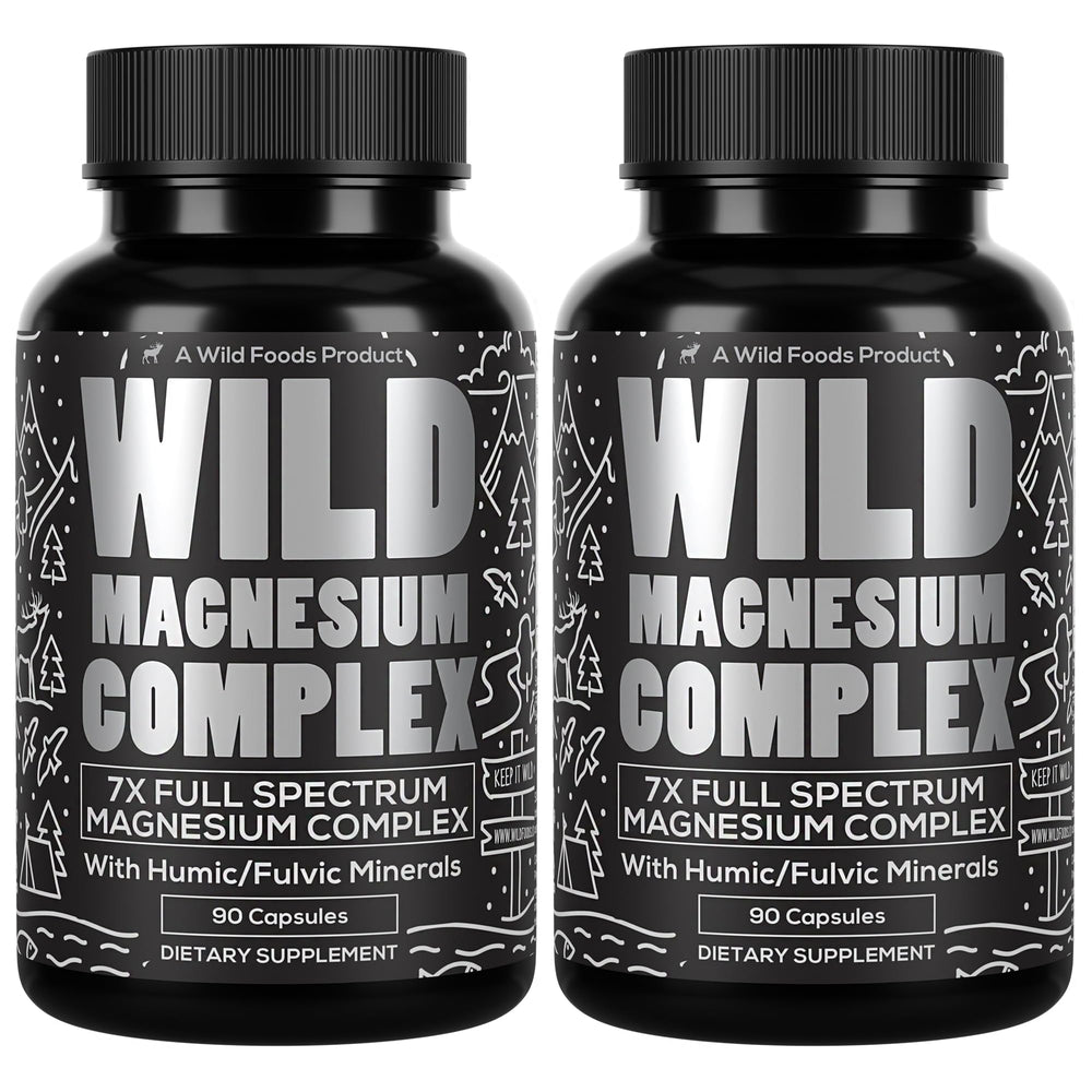 Wild Foods Magnesium Complex bottle front highlights premium packaging for daily use.
