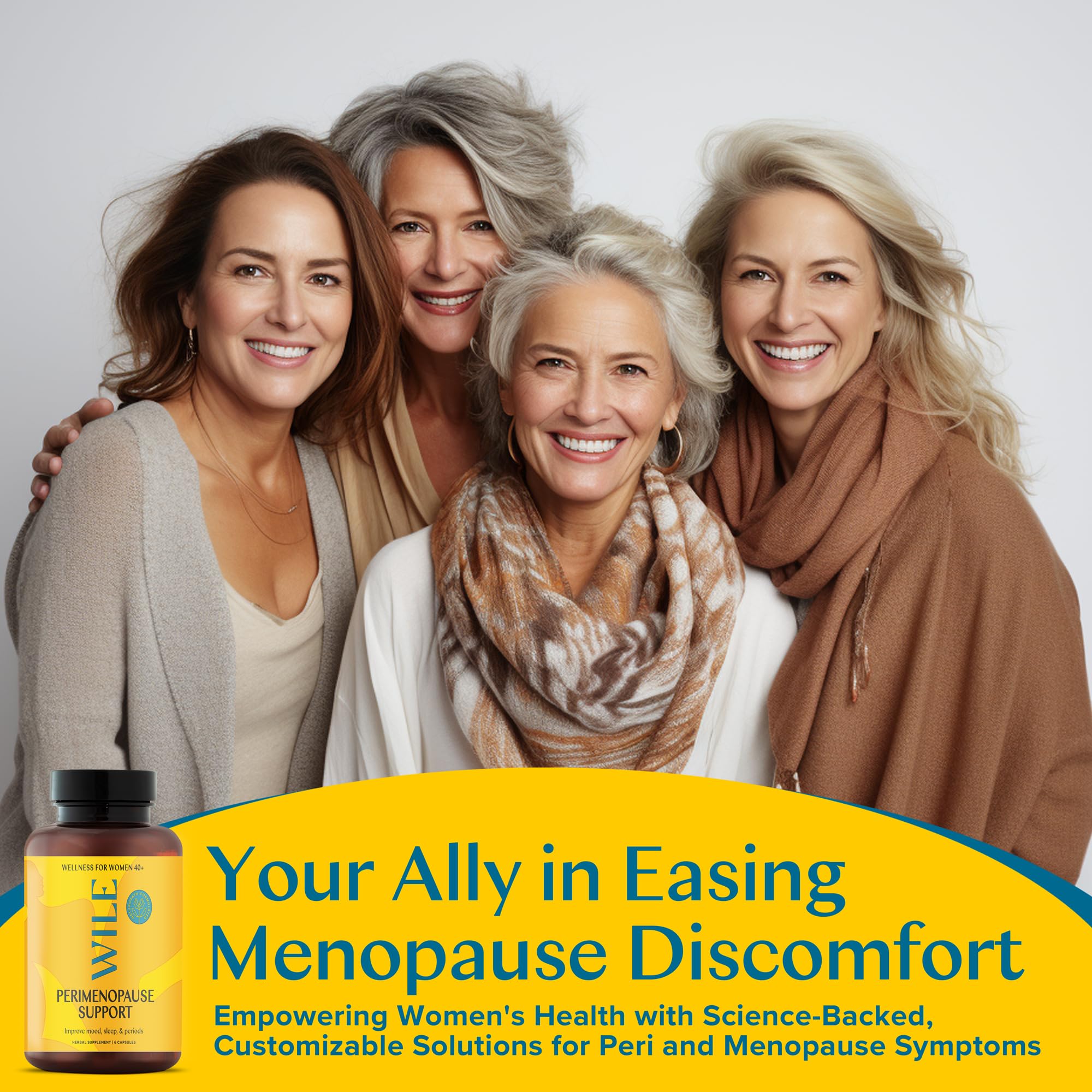 WILE menopause stress relief zen portrays mood balance during daily life.