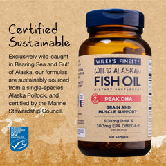 Softgels closeup from Wiley’s Finest for easy daily dosing