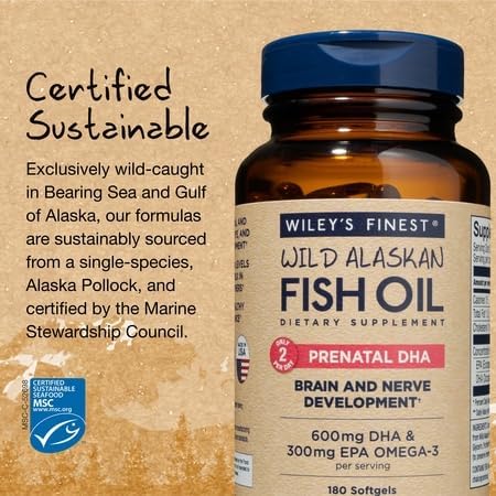 Wiley's Finest SQF-certified, mercury-free prenatal DHA packaging.