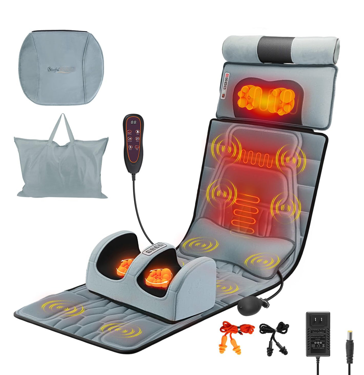 Wilytyres full body massage mat front view showing full neck-to-foot relief