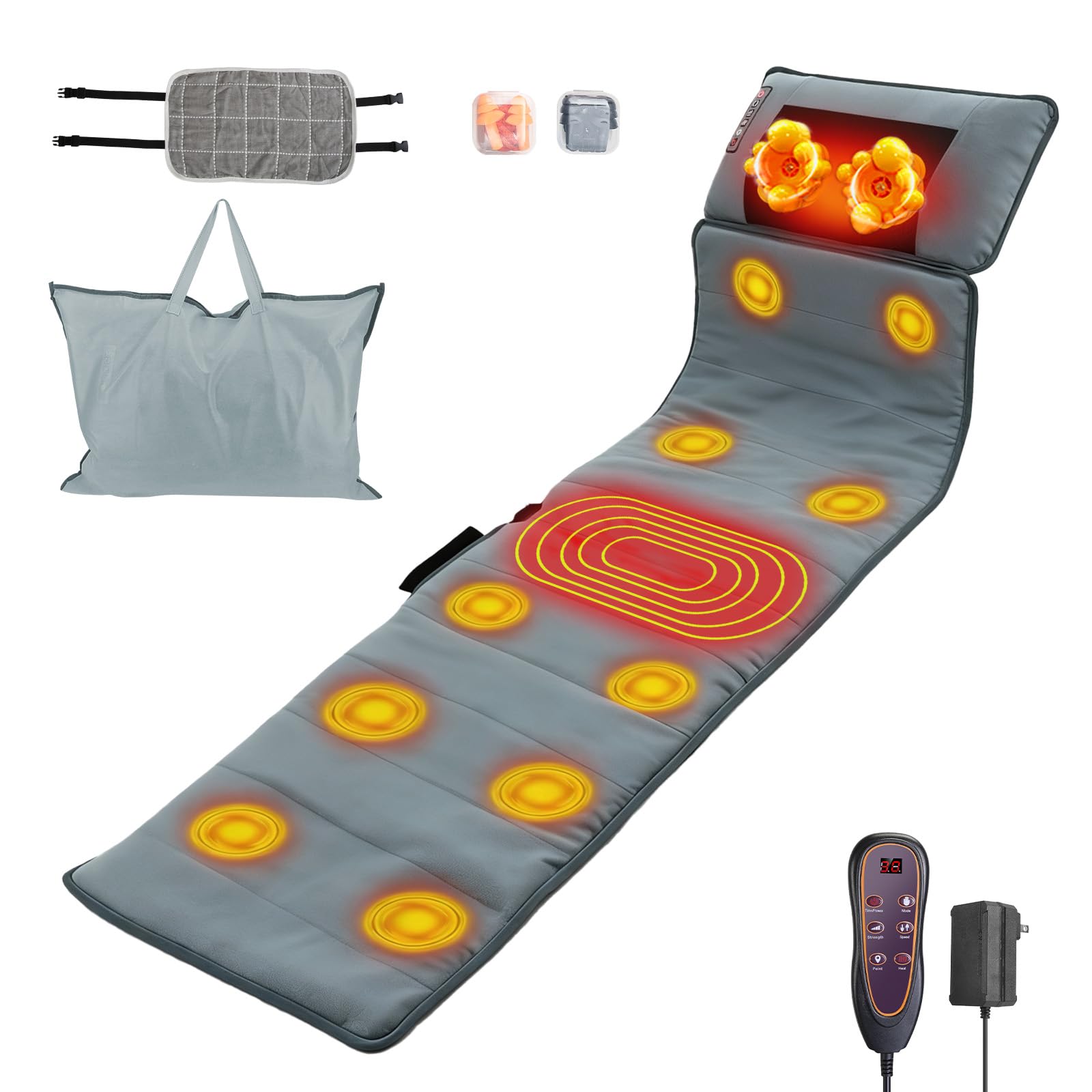 Wilytyres full-body massage mat with heat therapy for relaxing major muscle groups