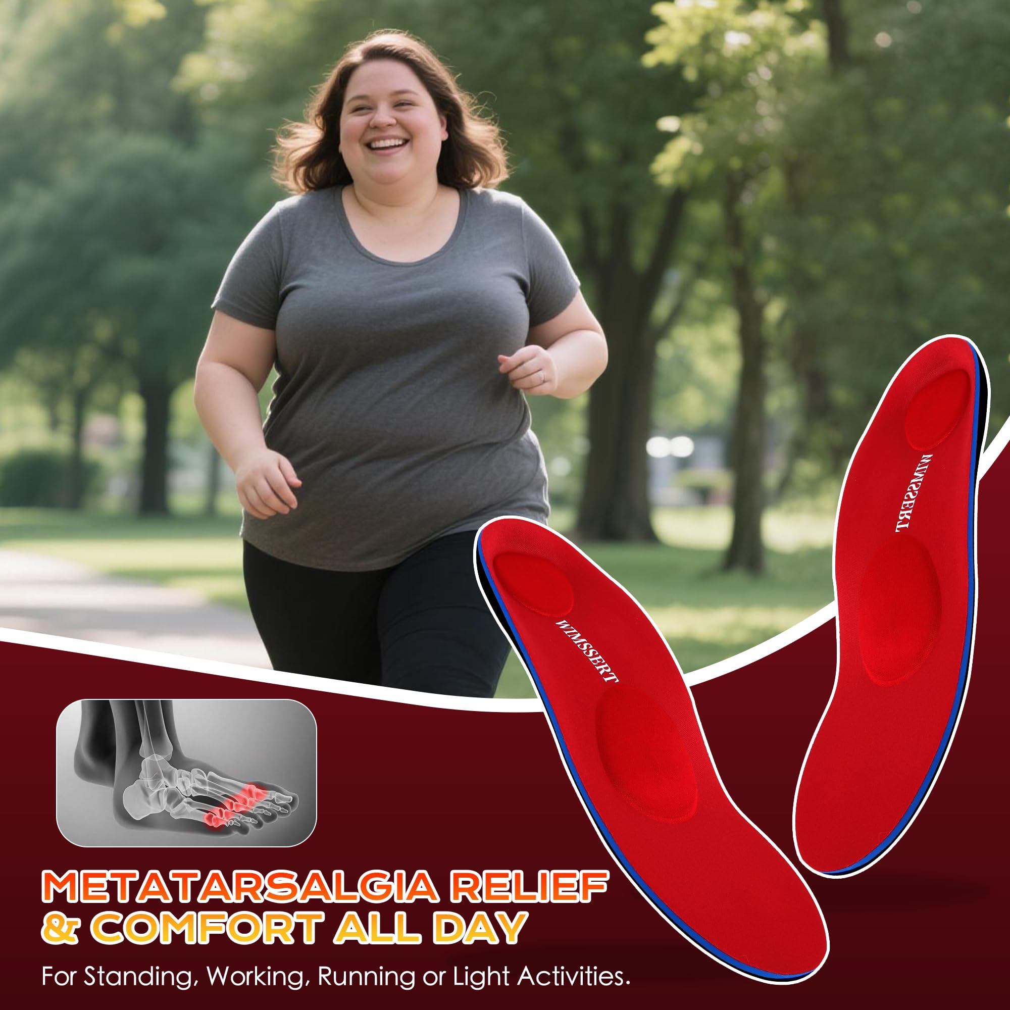 WIMSSERT arch-support delivers heavy-duty support for all-day stability