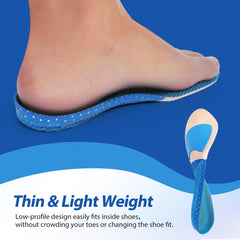 WIMSSERT inside a shoe demonstrating roomy toe space and cushioned arch support.