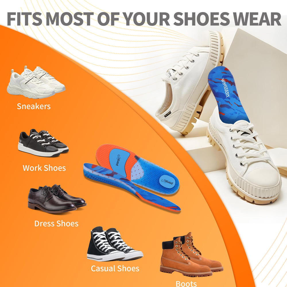WIMSSERT Gel Work Boots Insoles breathable top layer keeps feet cooler during long shifts