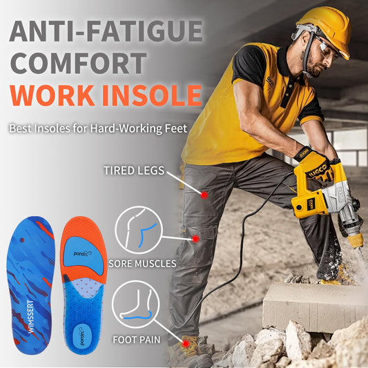 WIMSSERT insoles with Poron forefoot pad support for low to medium arches.