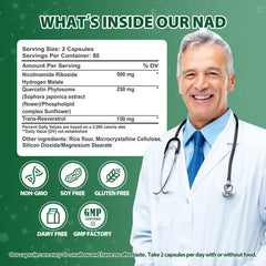 Windboss Liposomal NAD+ bottle label emphasizes science-backed absorption and quality.
