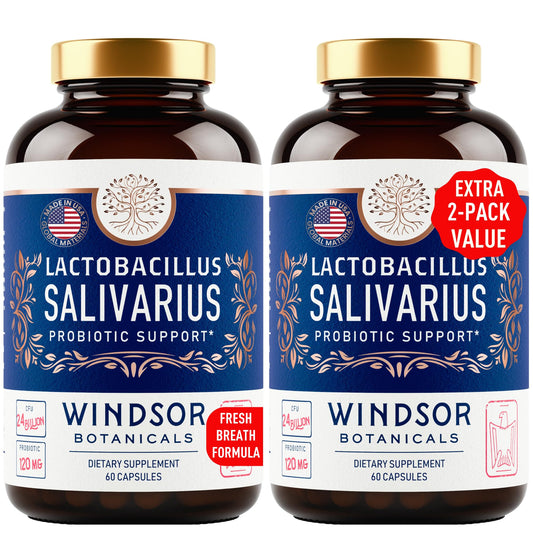 WINDSOR BOTANICALS Lactobacillus Salivarius capsules for daily oral and gut health support