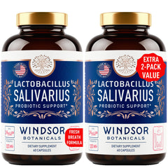 WINDSOR BOTANICALS Lactobacillus Salivarius capsules for daily oral and gut health support