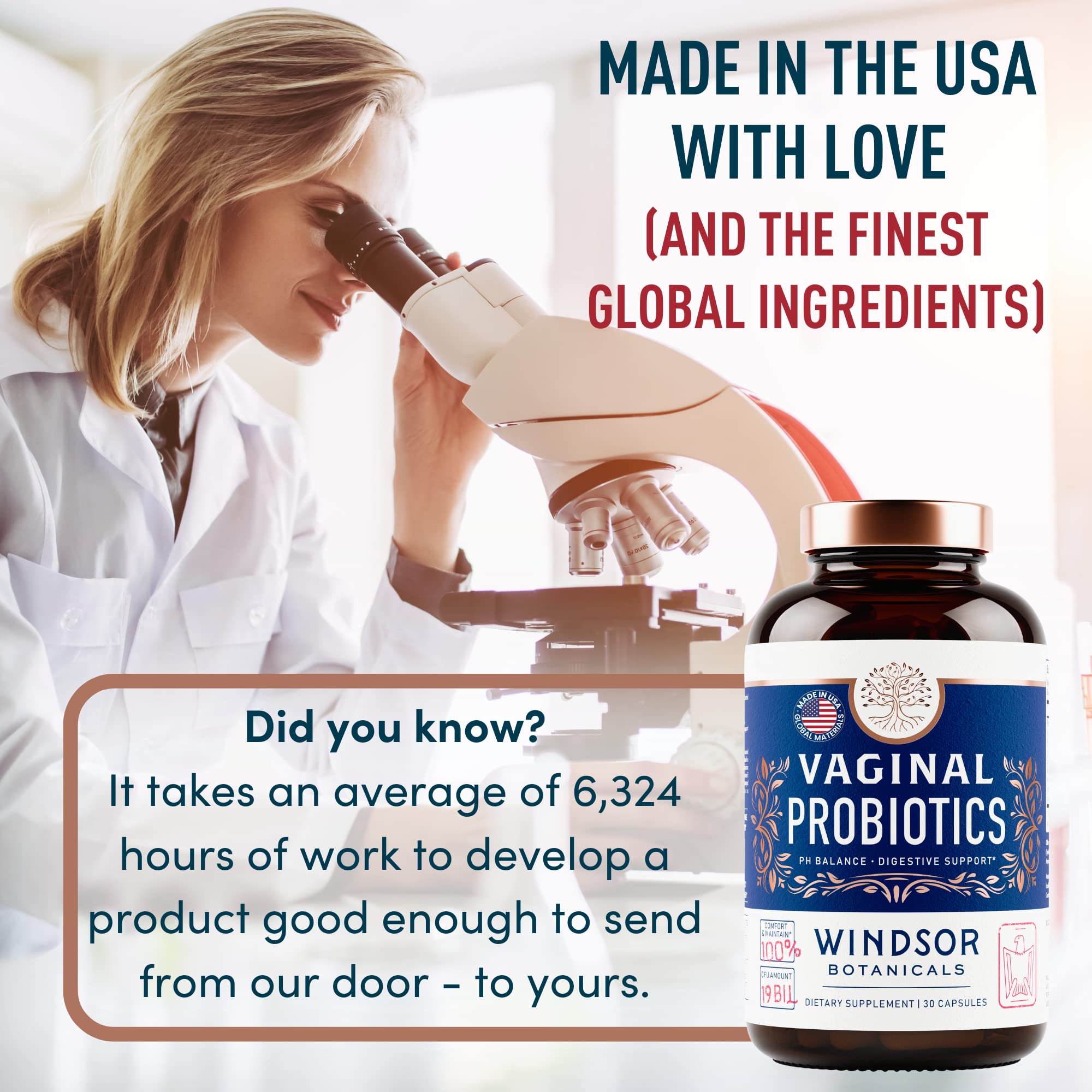 Box and bottle emphasize convenient daily BV and yeast balance support.