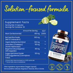 Windsor Botanicals berberine capsule highlighting AMPK activation for lipid metabolism.