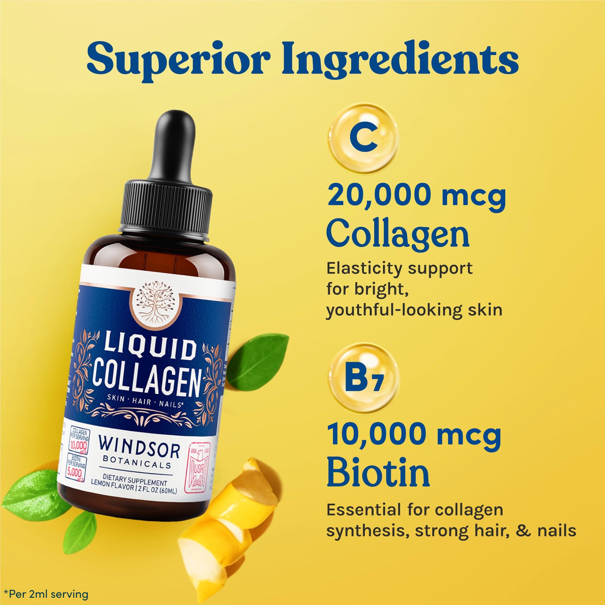 WINDSOR BOTANICALS liquid biotin for hair health supporting fuller-looking locks.