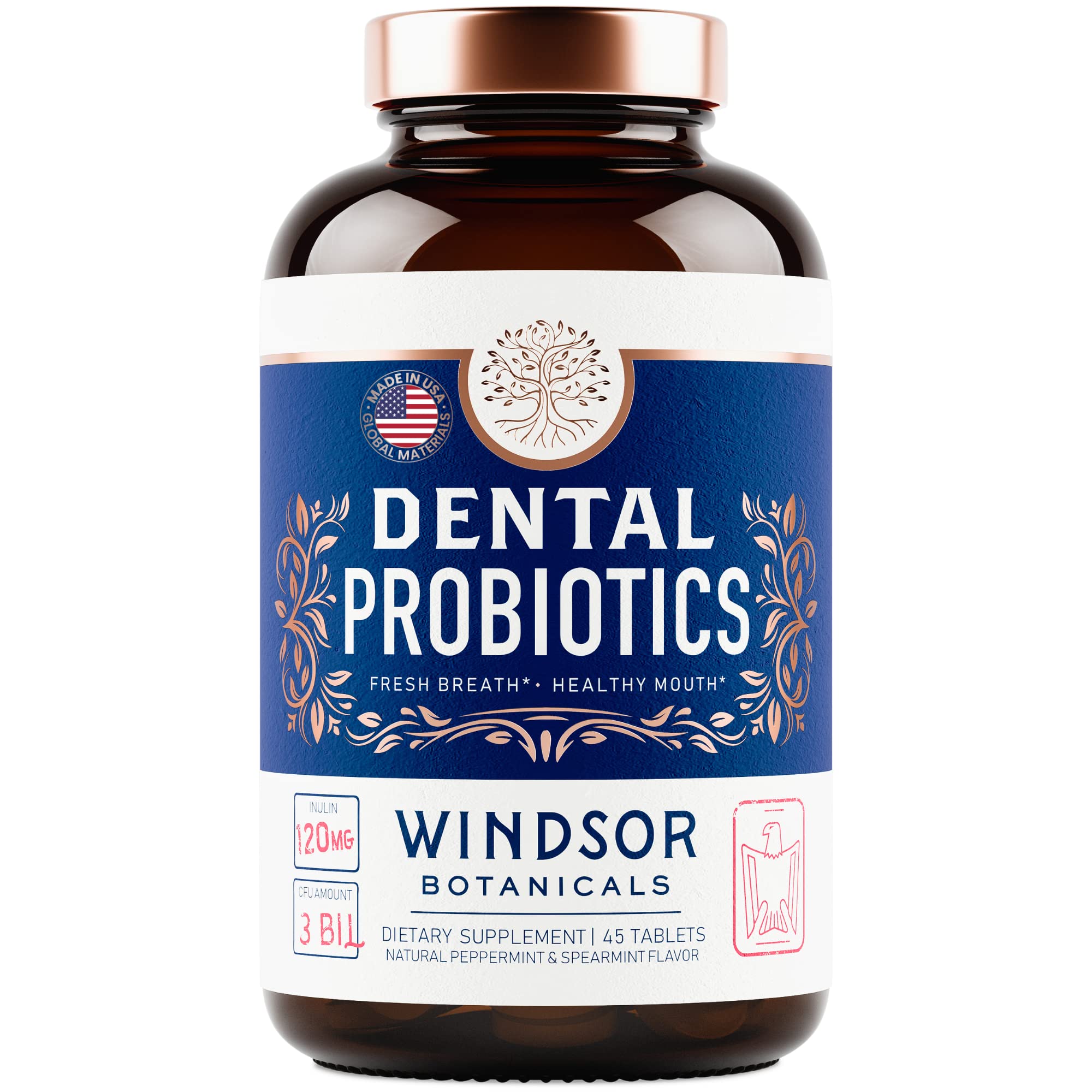 Windsor Botanicals natural peppermint spearmint flavor profile in jar