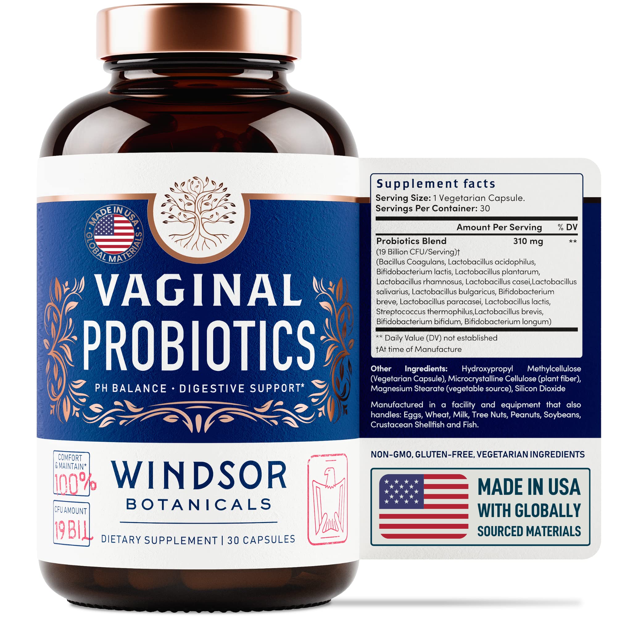 Brand Windsor Botanicals logo with bottle cap conveying modern intimate wellness.