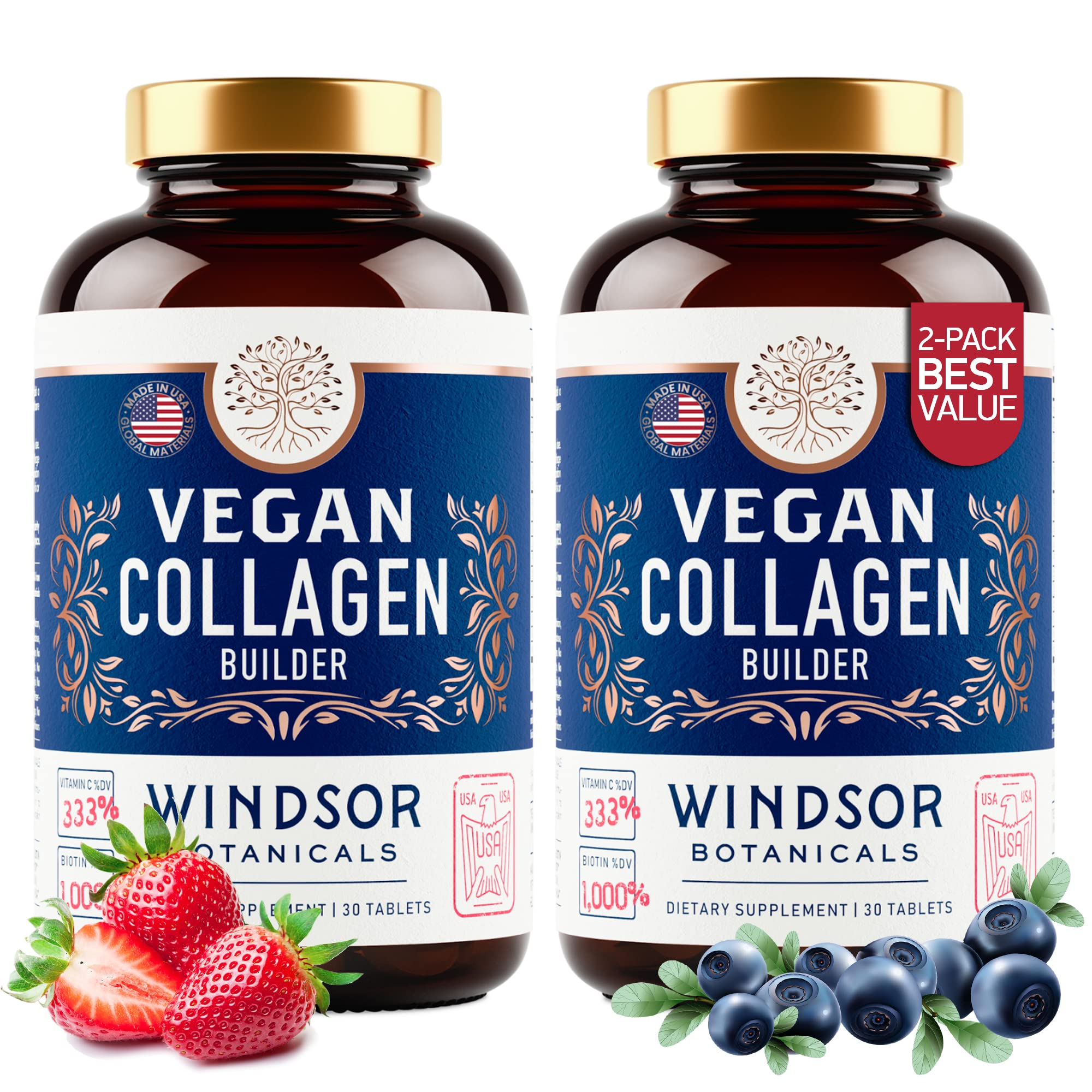 WINDSOR BOTANICALS vegan collagen bottle for daily beauty routine