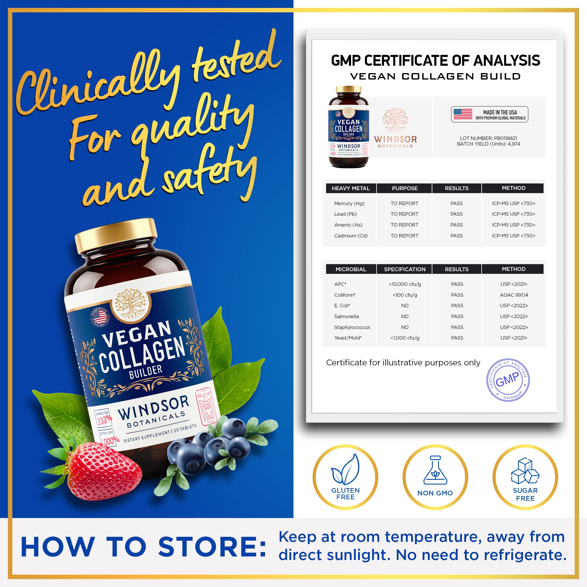 WINDSOR BOTANICALS vegan collagen ingredients highlight broccoli cranberry grape seed