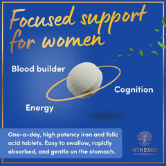 WINDSOR BOTANICALS women energy supplement bottle promoting vitality